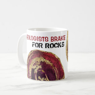 *~* GEOLOGISTS BRAKE FÜR ROCKEN Agate Gold Glitzer Kaffeetasse