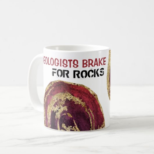 *~* GEOLOGISTS BRAKE FÜR ROCKEN Agate Gold Glitzer Kaffeetasse (Vorderseite Links)