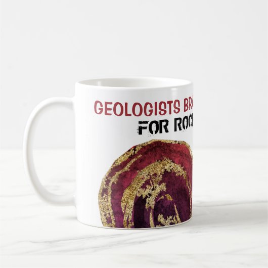 *~* GEOLOGISTS BRAKE FÜR ROCKEN Agate Gold Glitzer Kaffeetasse (Links)