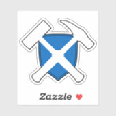 Geologist's Rock Hammer mit Flagge von Schottland Aufkleber (Blatt)
