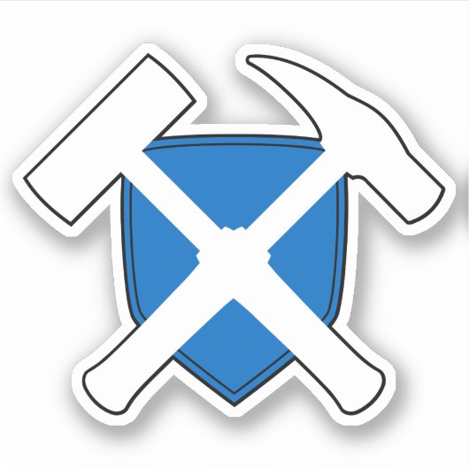 Geologist's Rock Hammer mit Flagge von Schottland Aufkleber (Vorderseite)