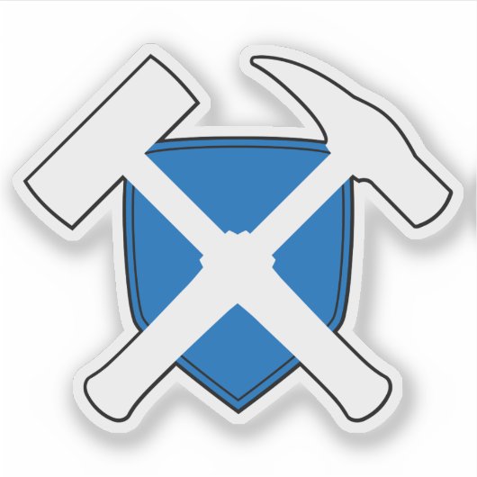 Geologist's Rock Hammer mit Flagge von Schottland Aufkleber (Vorderseite)