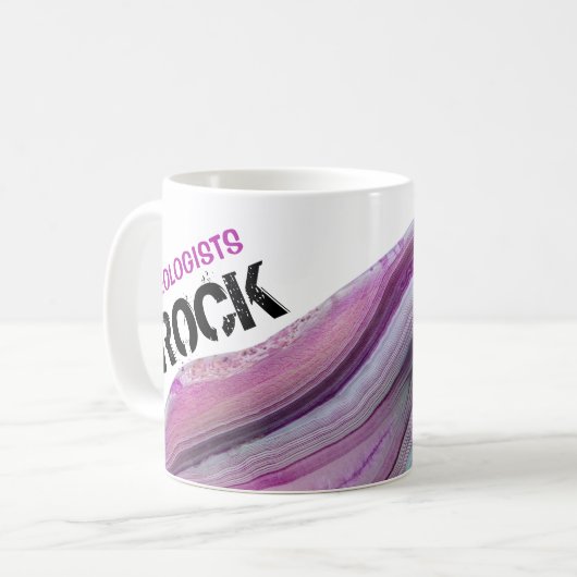 *~* GEOLOGSITS FELSEN Steinplatte-Achat-Stein Kaffeetasse (Vorderseite Links)