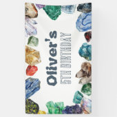 Geology Birthday Background Rocks Dig Party Banner (Vertikal)