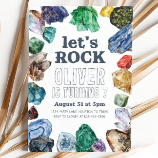 Geology Birthday Einladung, Rock Invite Geode Gem Einladung