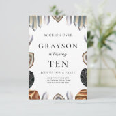 Geology Birthday Invitation Rocks, Gemis Crystals Einladung (Stehend Vorderseite)