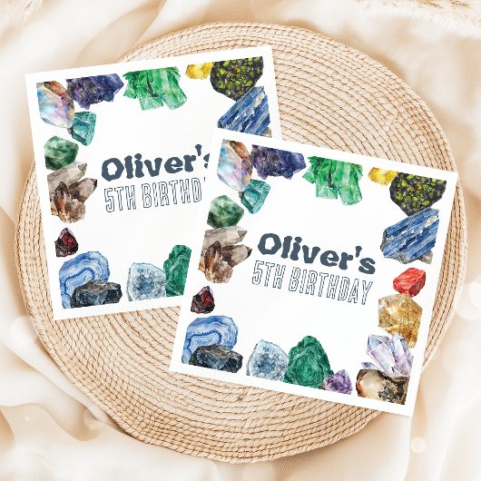 Geology Birthday Rocks Dig Party Napkins Serviette
