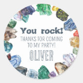 Geology Birthday Rocks Dig Party Stickers (Vorderseite)