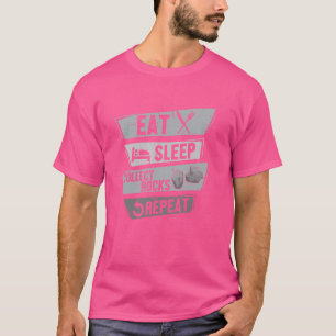 Geology Funny Eat Sleep Collect Rocks Wiederholung T-Shirt