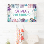 Geology Girl Birthday Backdrop Gem Dig Party Banner (Insitu)