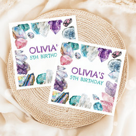 Geology Girl Birthday Gem Dig Party Napkins Serviette