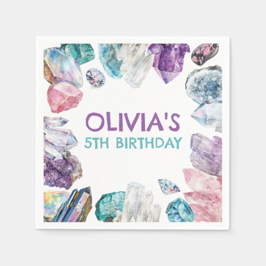 Geology Girl Birthday Gem Dig Party Napkins Serviette (Vorderseite)