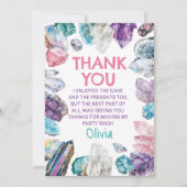 Geology Girl Birthday Rocks Dig Party Dankeskarte (Vorderseite)