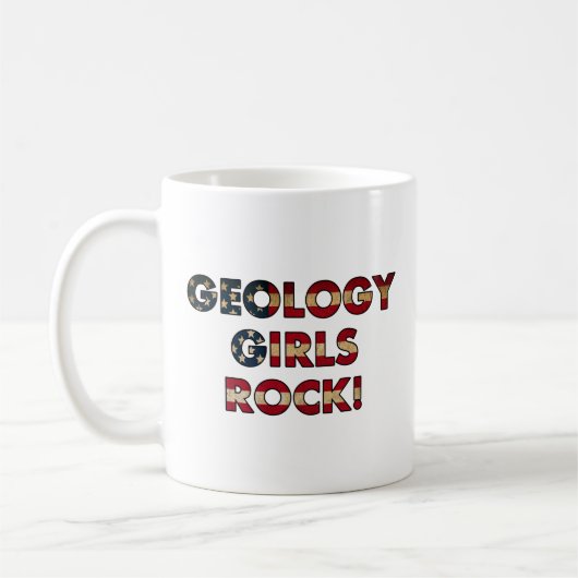 Geology Girls Rock! (Flagge der USA) Kaffeetasse (Links)