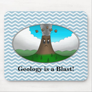 Geology is a Blast! Cartoon Volcano Mousepad