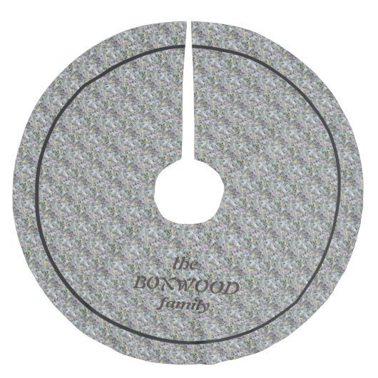 Geology Rock Granite Texture Pastel Dots with Text Polyester Weihnachtsbaumdecke (Vorderseite)