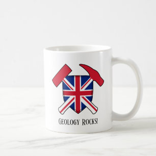 "Geology Rocks" Britische Flagge Crossed Hammer Lo Kaffeetasse
