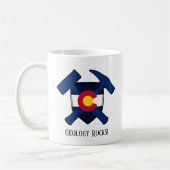"Geology Rocks" Colorado State Flag Hammer Logo Kaffeetasse (Links)