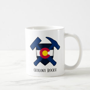 "Geology Rocks" Colorado State Flag Hammer Logo Kaffeetasse