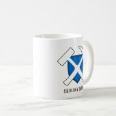 "Geology Rocks"-Hammer-Logo mit der Flagge Schottl Kaffeetasse (VorderseiteRechts)