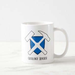 "Geology Rocks"-Hammer-Logo mit der Flagge Schottl Kaffeetasse