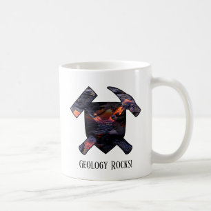 "Geology Rocks" Hammer-Logo mit hawaiianischem Lav Kaffeetasse