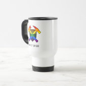 "Geology Rocks" LGBT Rainbow Flag Hammer Logo Reisebecher (Vorderseite Links)