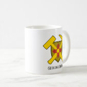 "Geology Rocks" New Mexico Flag Hammer Logo Kaffeetasse (VorderseiteRechts)