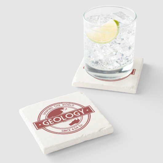 Geology- Shaping the World Logo (Asia/Australia) Steinuntersetzer (Seitenansicht)