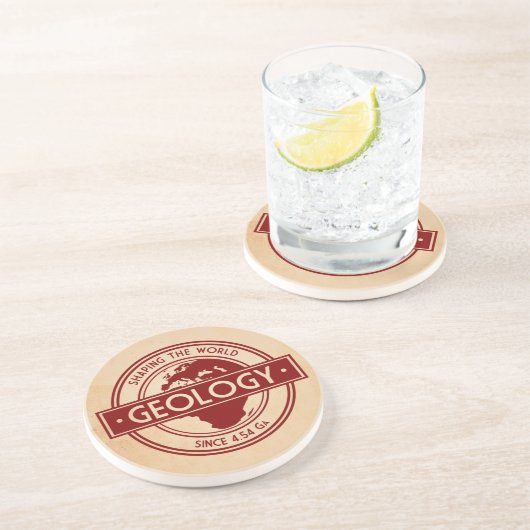 Geology- Shaping the World Logo (Europa) Sandstein Untersetzer (Seite)