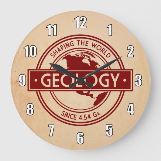 Geology- Shaping the World Logo (North America) Große Wanduhr (Vorderseite)