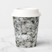 Geology White Granite Rock Label Text Papier Cu Pappbecher (Rückseite)