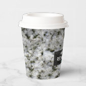 Geology White Granite Rock Label Text Papier Cu Pappbecher (Rechts)