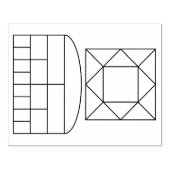 Geomantischer Schild und Hauscharakter - Briefmark Gummistempel (Prägung)
