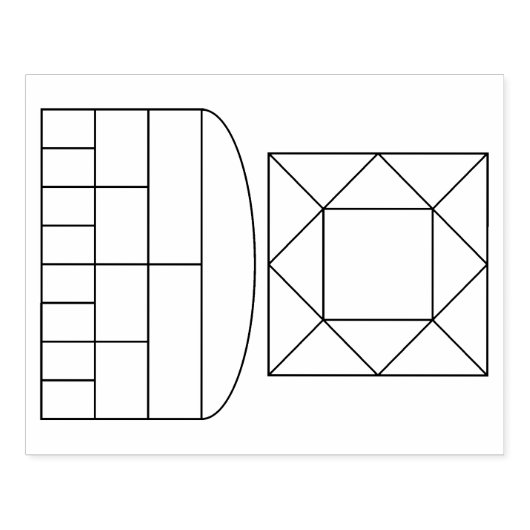 Geomantischer Schild und Hauscharakter - Briefmark Gummistempel (Prägung)