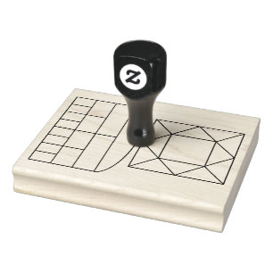 Geomantischer Schild und Hauscharakter - Briefmark Gummistempel