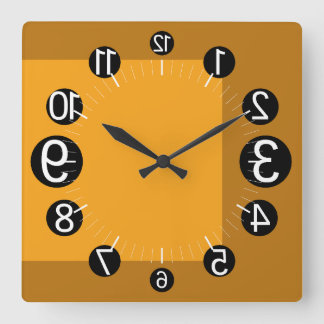 GEOMESKY NUMBERS UPSIDE DOWN BY MASANSER PIXELAT QUADRATISCHE WANDUHR