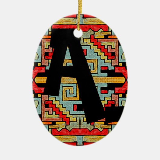 Geomethisches Muster/ethnische Muster und Initiale Keramik Ornament (Vorne)