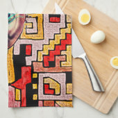 Geomethisches Muster/Ethnisches Muster mit Auge Geschirrtuch (Viertel Falte)