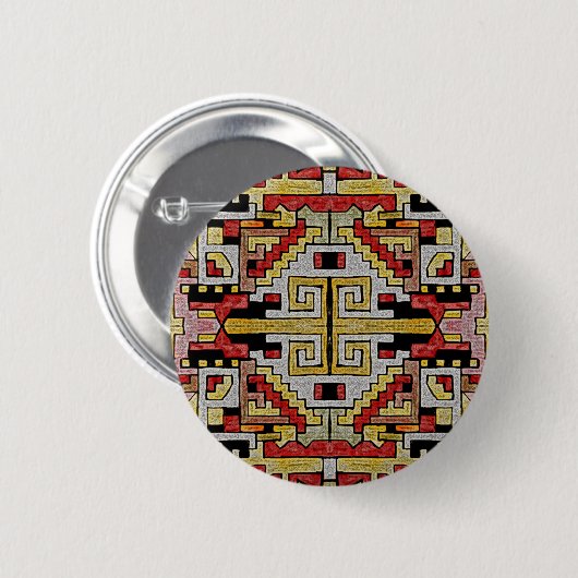 Geomethisches Tribal/ethnisches Muster Button (Vorne & Hinten)