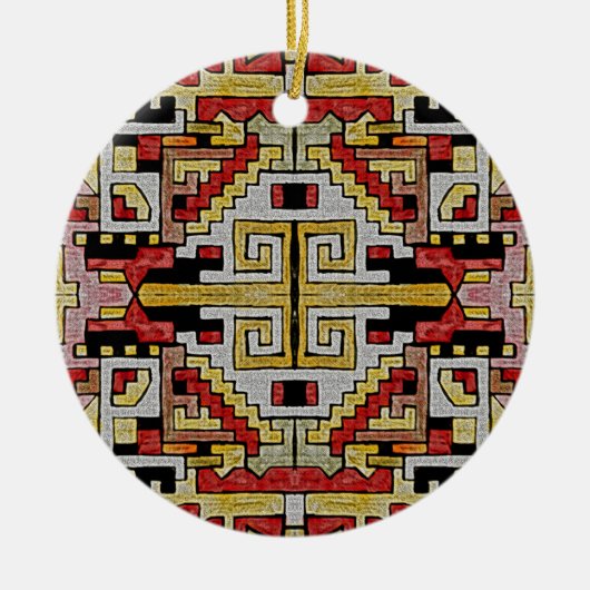 Geomethisches Tribal/ethnisches Muster Keramik Ornament (Vorne)