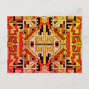 Geomethisches Tribal/ethnisches Muster Postkarte