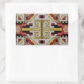 Geomethisches Tribal/ethnisches Muster Rechteckiger Aufkleber (Tasche)