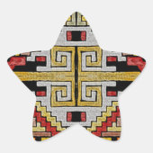 Geomethisches Tribal/ethnisches Muster Stern-Aufkleber (Vorderseite)