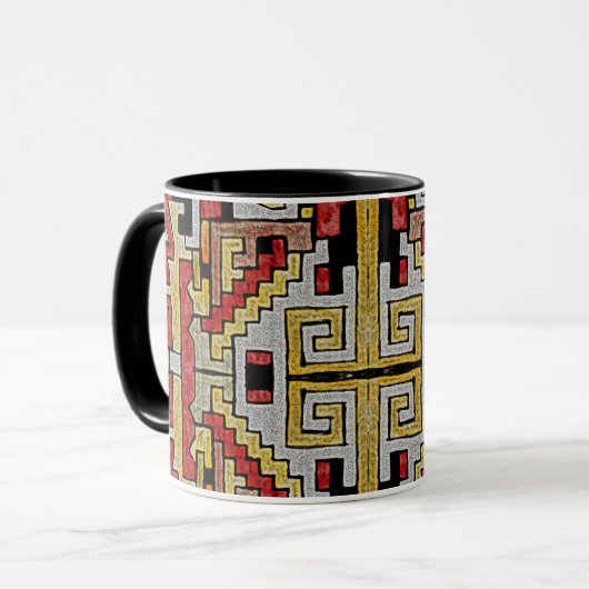 Geomethisches Tribal/ethnisches Muster Tasse (Vorderseite Links)