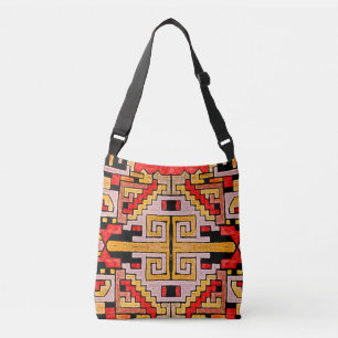 Geomethisches Tribal/ethnisches Muster Tragetaschen Mit Langen Trägern