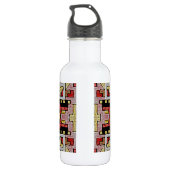 Geomethisches Tribal/ethnisches Muster Trinkflasche (Rückseite)