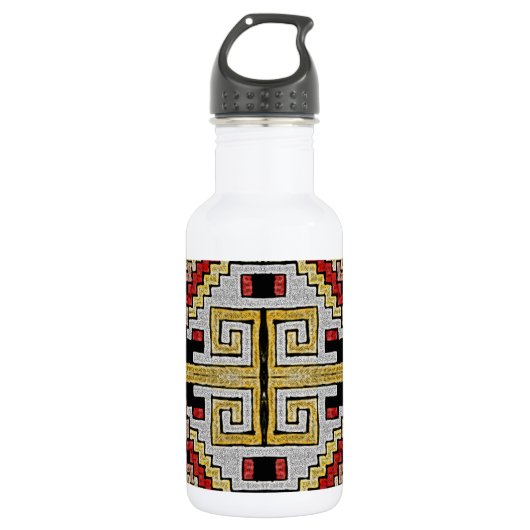 Geomethisches Tribal/ethnisches Muster Trinkflasche (Vorderseite)