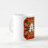 Geomethric Tribal/Ethnic Monogram Coffee Tasse (Vorderseite Links)