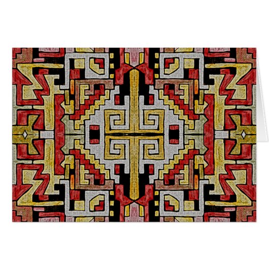 Geomethric Tribal/Ethnic Muster rot & gelb (Vorderseite (Horizontal))